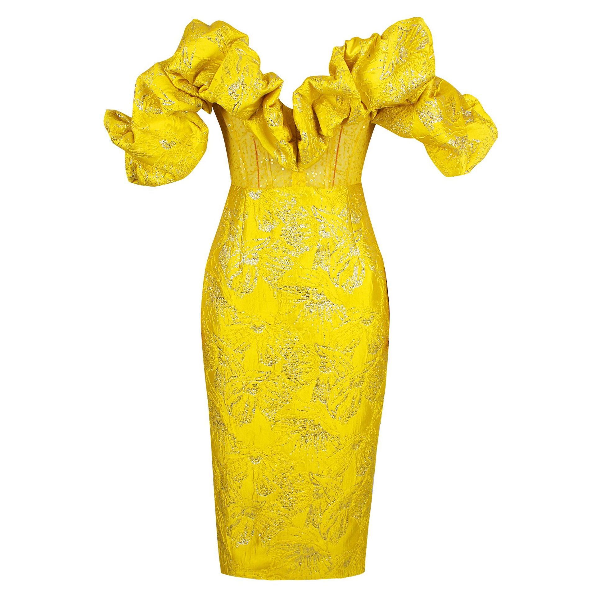 French Garden Sequin Wrap Dress