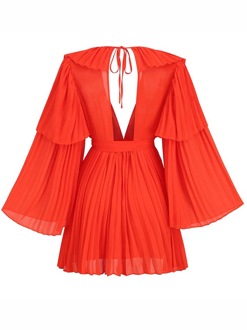 Sunset Flare Sleeve Chiffon Mini Dress