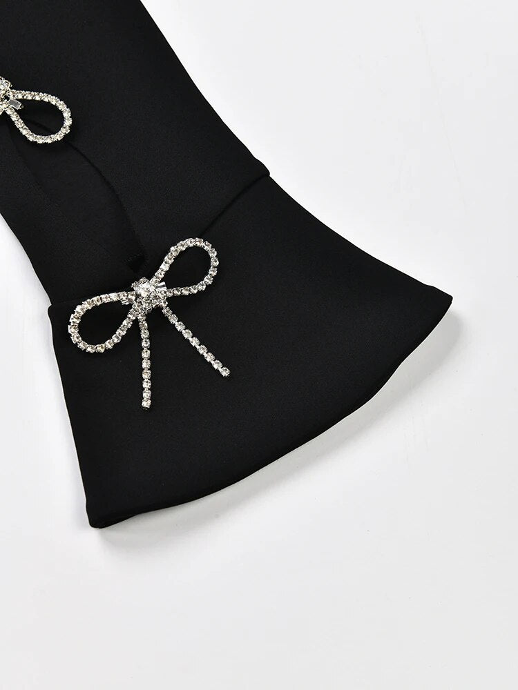 Bow Detail Hollow-Out Dress