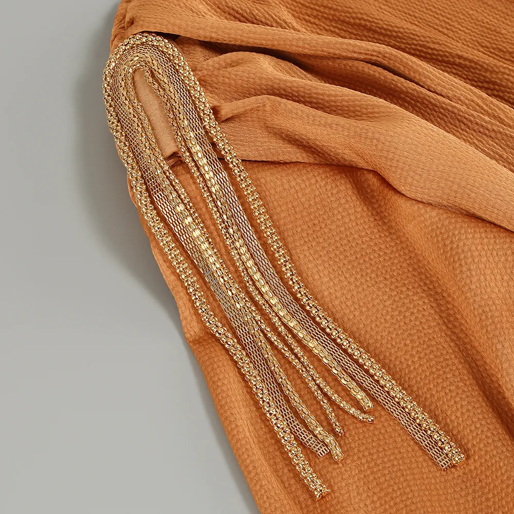 Autumn Elegance Belted Maxi Dress