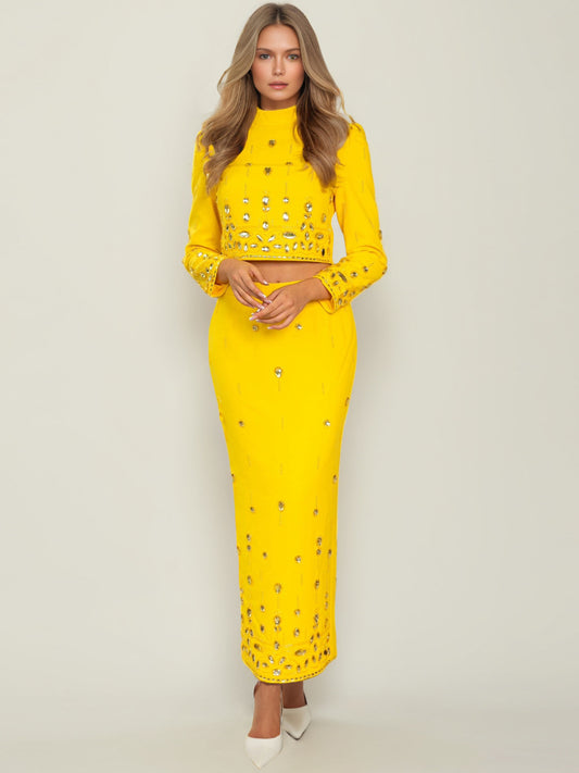 Couture Beadwork Midi Suit Set