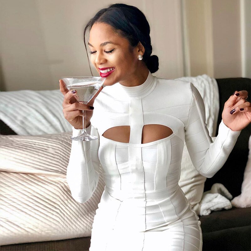 Contourline Cutout Bandage Midi