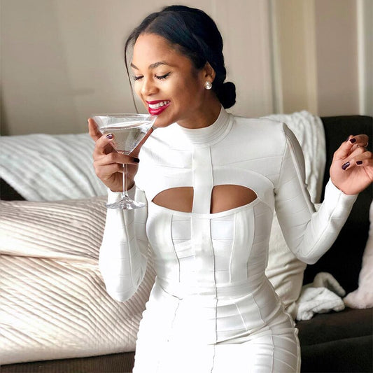 Contourline Cutout Bandage Midi