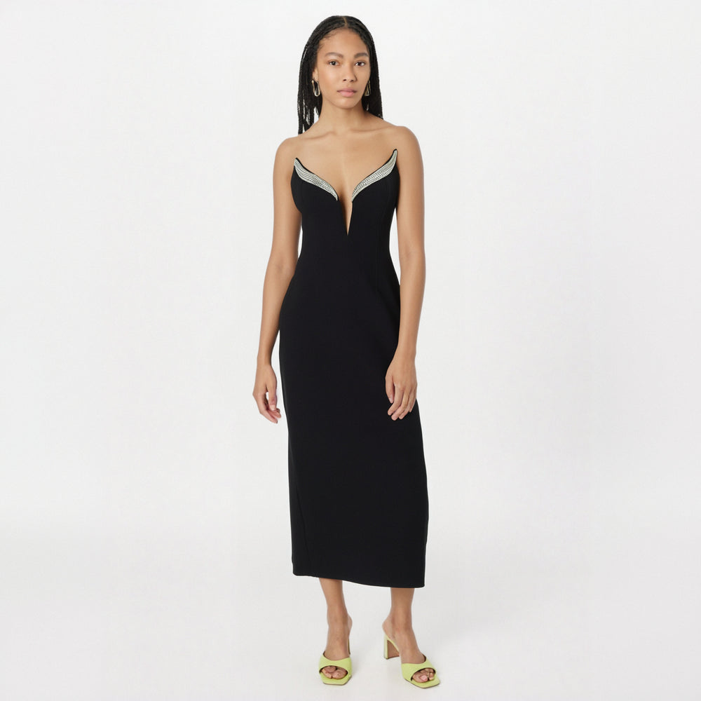 Diamond Strapless Backless Bandage Gown