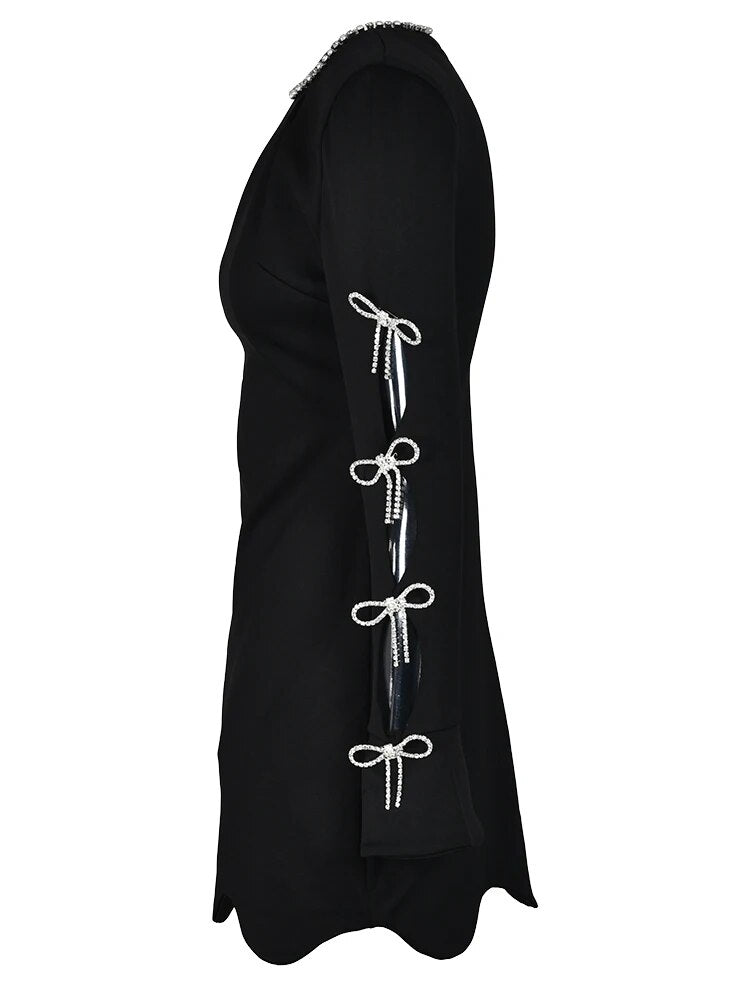 Bow Detail Hollow-Out Dress