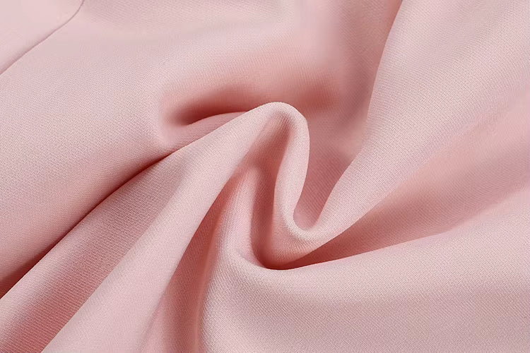 Rosé Veil Cloak-Sleeve Dress