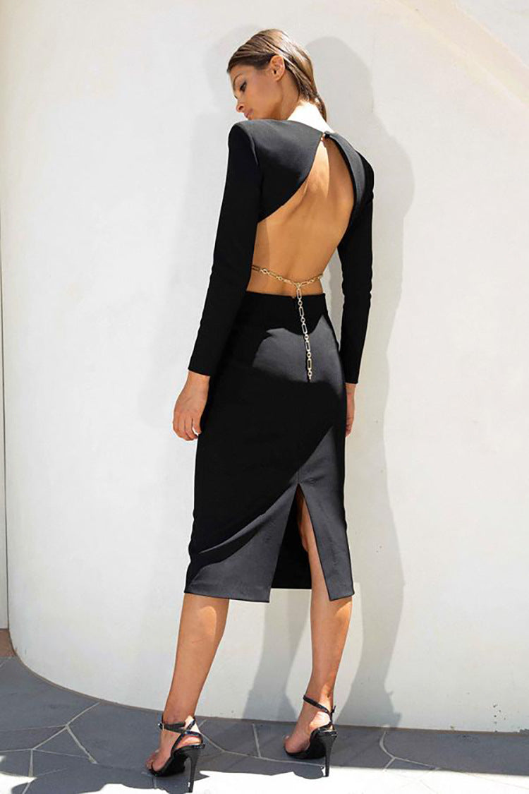 Chainlight Backless Midi Dress