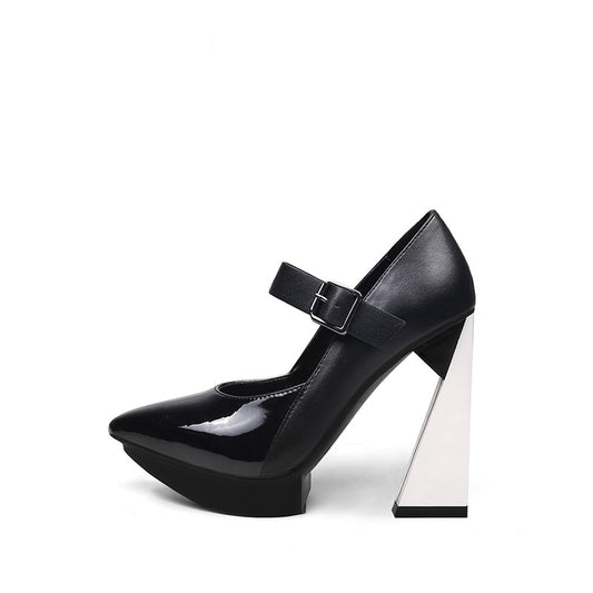 Switchblade Pointed-Toe Leather Stiletto