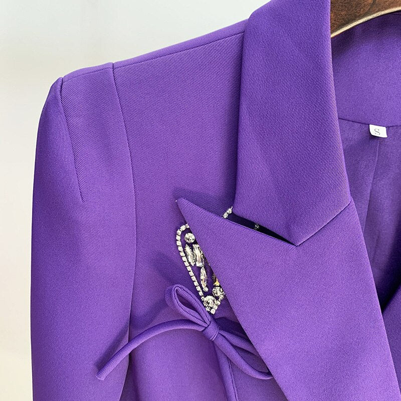 Crystal Drape Oversized Blazer