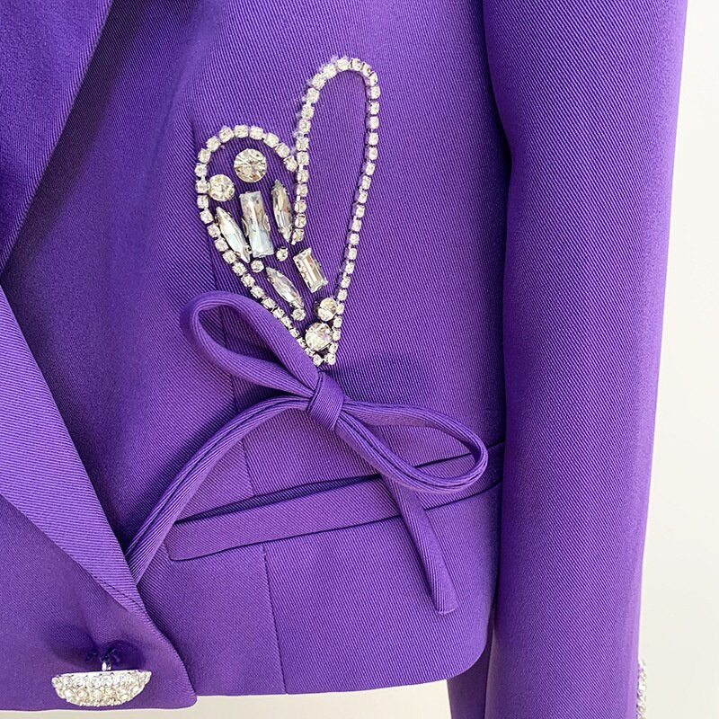 Crystal Drape Oversized Blazer